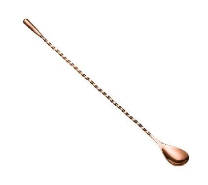 Cocktail Mixing Spoon twisted with knob - 31cm - SS-Copper p