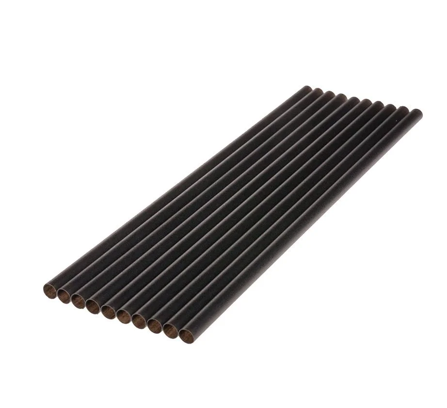 Bio Straw T1 6 x 200 mm black 500 stuks